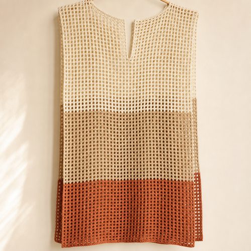 Colour Block Beach Cover Up Crochet Pattern