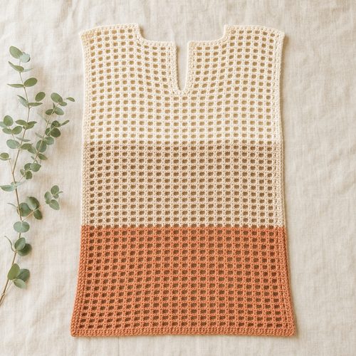 Colour Block Beach Cover Up Crochet Pattern view 2
