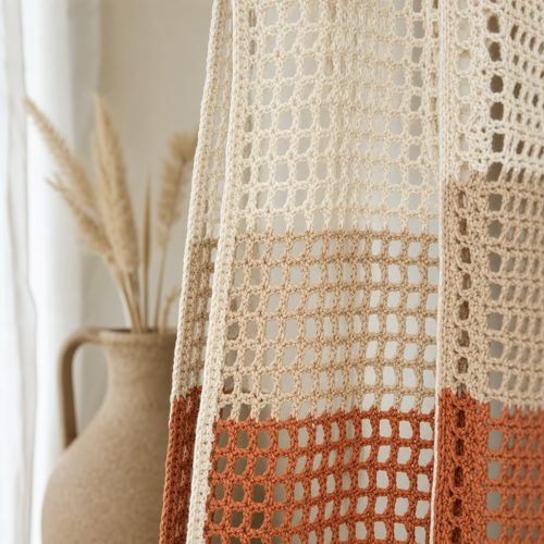Colour Block Beach Cover Up Crochet Pattern view 5