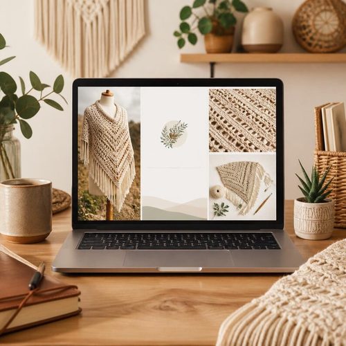 Boho Triangle Shawl Crochet Pattern view 3