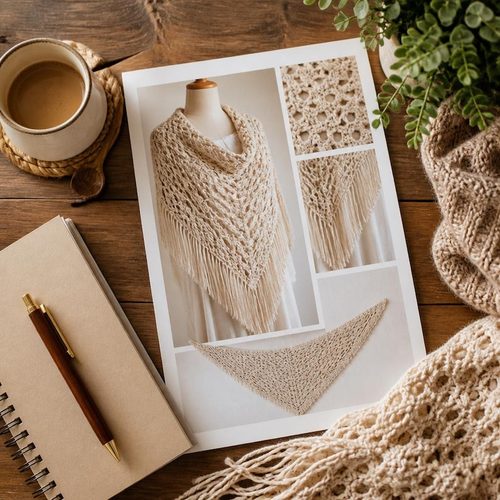 Boho Triangle Shawl Crochet Pattern view 4
