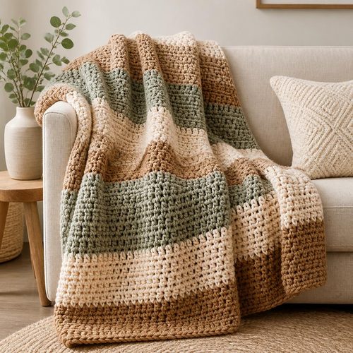 Chunky Colour Block Throw