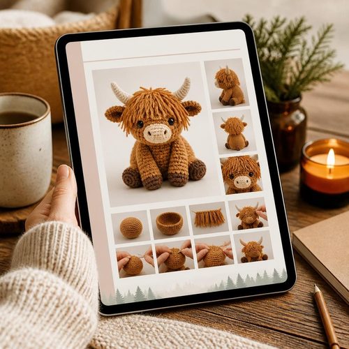 Highland Cow Crochet Pattern view 2