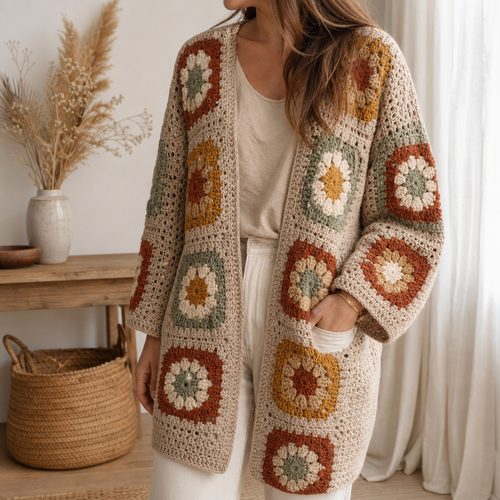 Groovy Grandma Granny Square Cardigan Pattern view 6