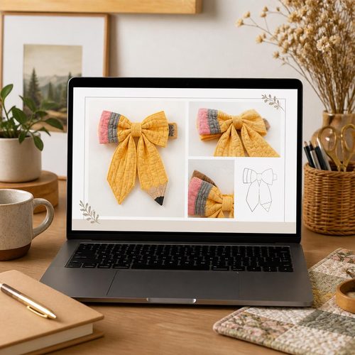 Pencil Bow Sewing Pattern view 4