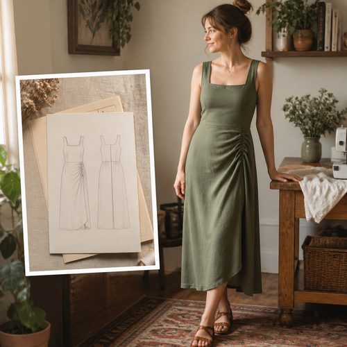 Midi Dress Sewing Pattern view 3