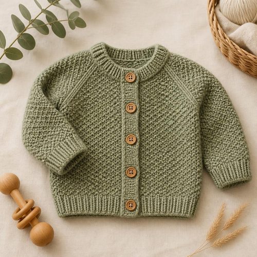 Moss Stitch Baby Cardigan
