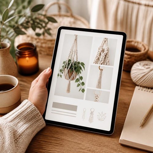Macrame Style Plant Hanger Crochet Pattern view 3