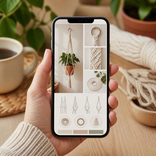 Macrame Style Plant Hanger Crochet Pattern view 4