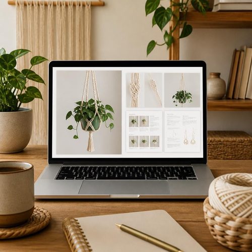Macrame Style Plant Hanger Crochet Pattern view 5
