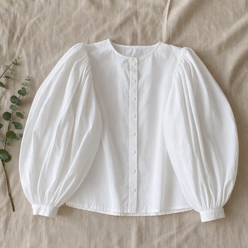 Vintage Puff Sleeve Blouse Sewing Pattern view 2