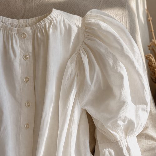 Vintage Puff Sleeve Blouse Sewing Pattern view 4